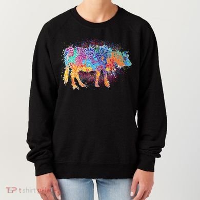 Colorful Pattern Cow Splatter Women's Sweatshirt