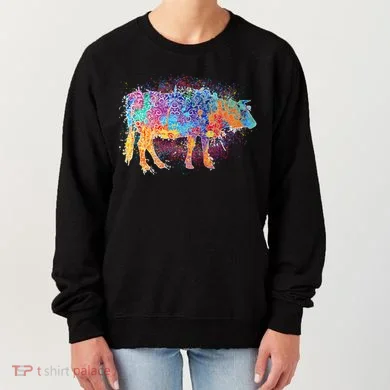 Colorful Pattern Cow Splatter Women's Sweatshirt