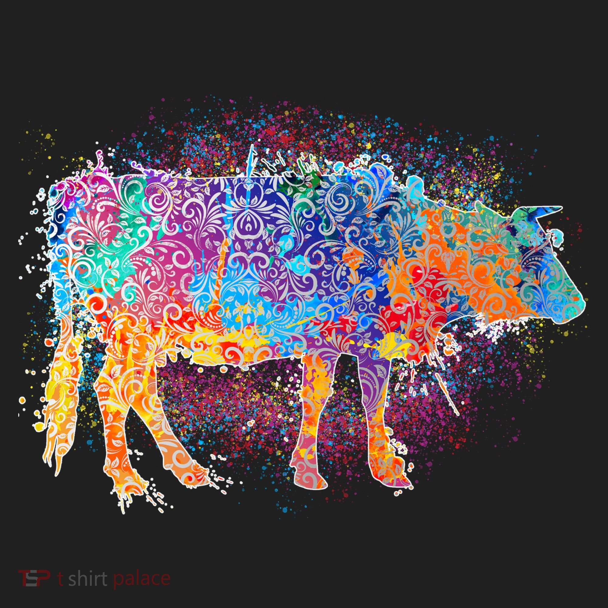 Colorful Pattern Cow Splatter Women's Sweatshirt