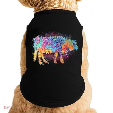 Colorful Pattern Cow Splatter Doggie Tank