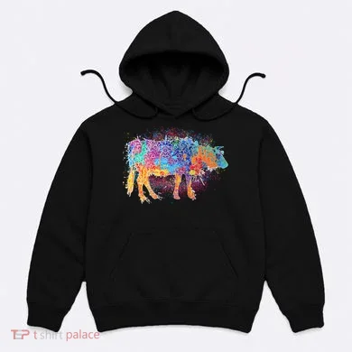 Colorful Pattern Cow Splatter Hoodie