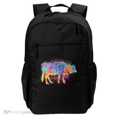 Colorful Pattern Cow Splatter Backpack