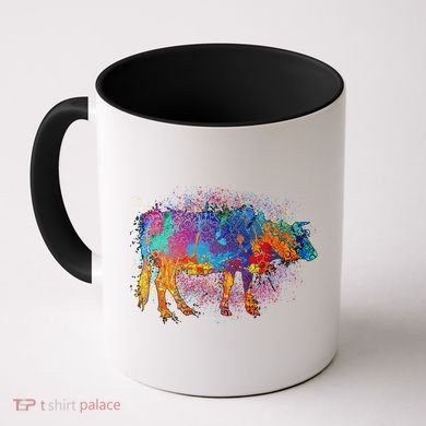 Colorful Pattern Cow Splatter Coffee Mug