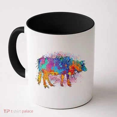 Colorful Pattern Cow Splatter Coffee Mug