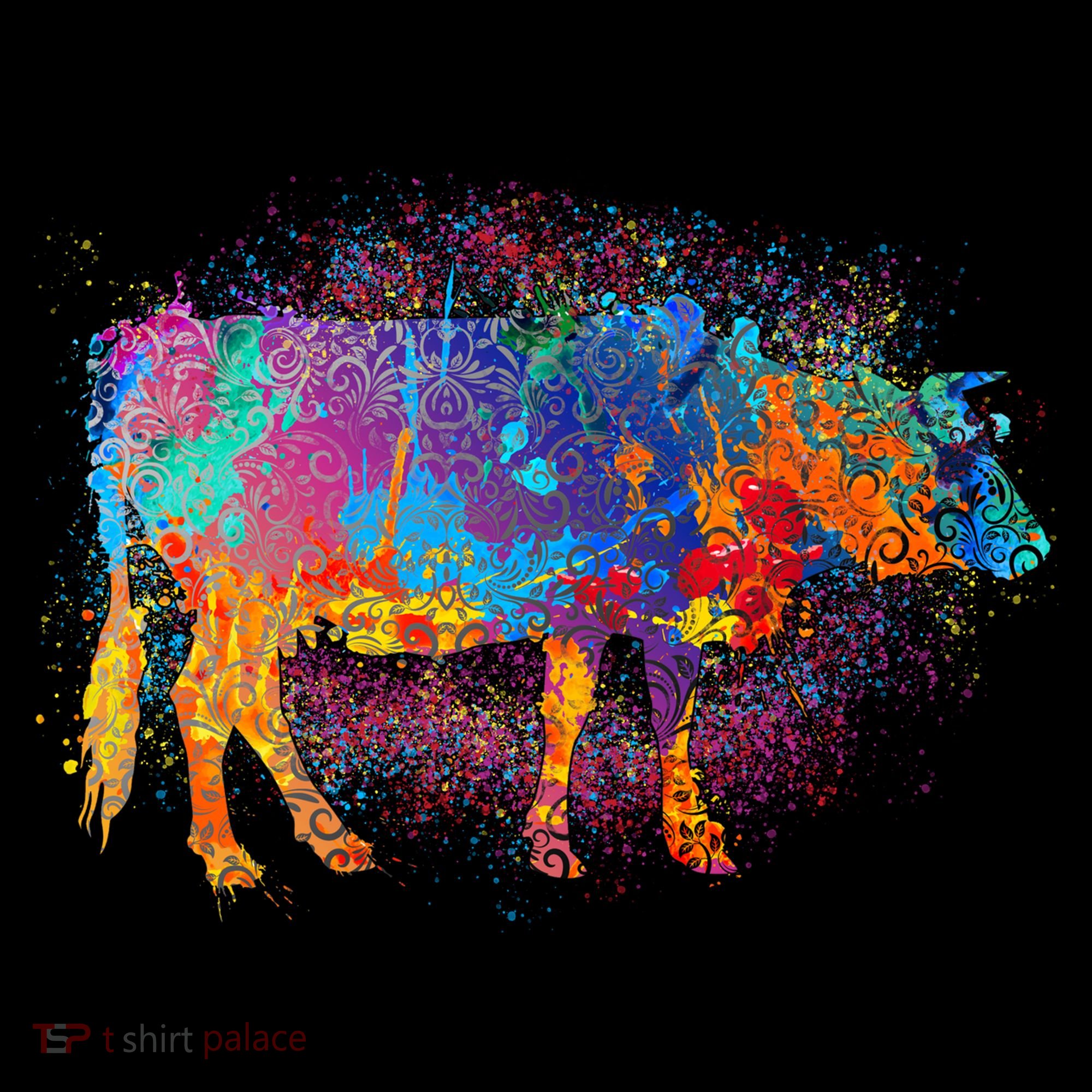 Colorful Pattern Cow Splatter Coffee Mug