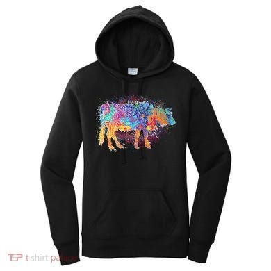 Colorful Pattern Cow Splatter Women's Hoodie