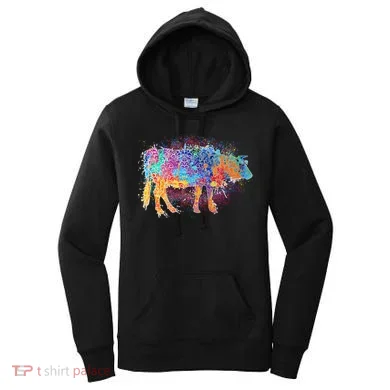 Colorful Pattern Cow Splatter Women's Hoodie