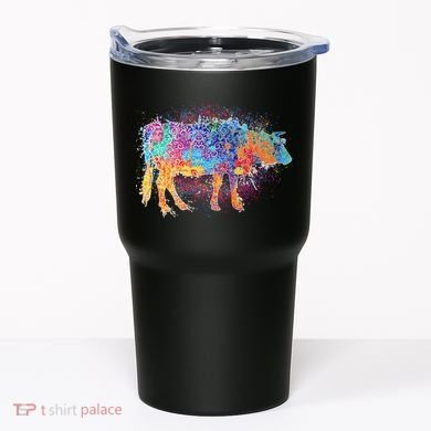 Colorful Pattern Cow Splatter Tumbler