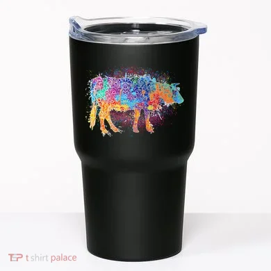 Colorful Pattern Cow Splatter Tumbler