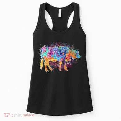Colorful Pattern Cow Splatter Women's Tank Top