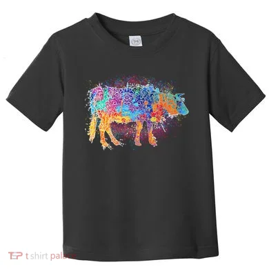 Colorful Pattern Cow Splatter Toddler T-Shirt