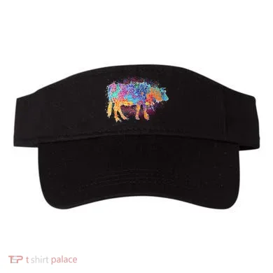 Colorful Pattern Cow Splatter Visor