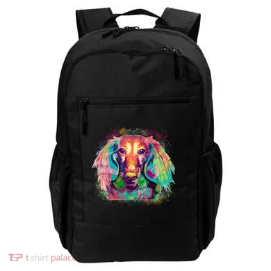 Colorful Pattern Dachshund Dog Backpack