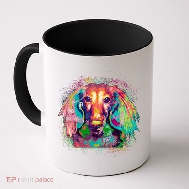 Colorful Pattern Dachshund Dog Coffee Mug