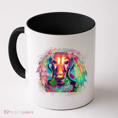Colorful Pattern Dachshund Dog Coffee Mug