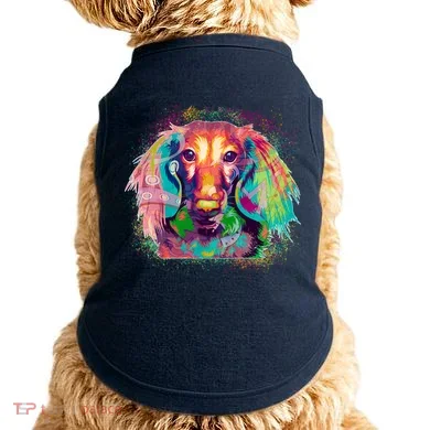 Colorful Pattern Dachshund Dog Doggie Tank
