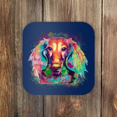 Colorful Pattern Dachshund Dog Coaster