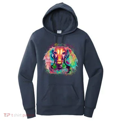Colorful Pattern Dachshund Dog Women's Hoodie
