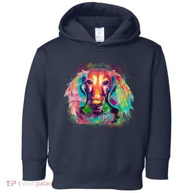 Colorful Pattern Dachshund Dog Toddler Hoodie