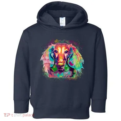 Colorful Pattern Dachshund Dog Toddler Hoodie