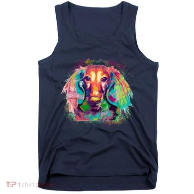 Colorful Pattern Dachshund Dog Tank Top