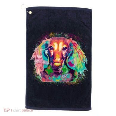 Colorful Pattern Dachshund Dog Golf Towel