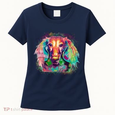Colorful Pattern Dachshund Dog Women's T-Shirt