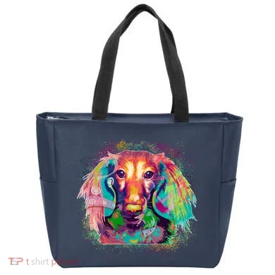 Colorful Pattern Dachshund Dog Tote Bag