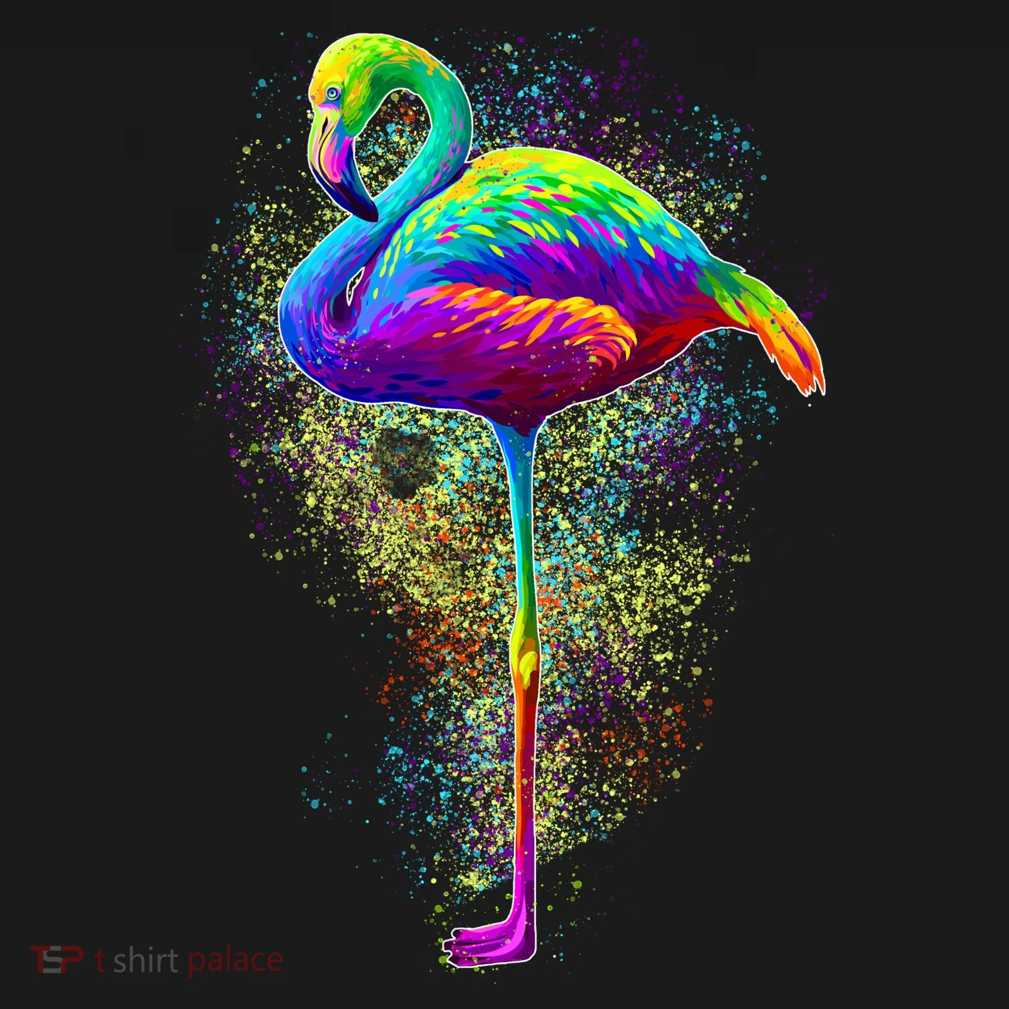 Colorful Pattern Flamingo Doggie Tank
