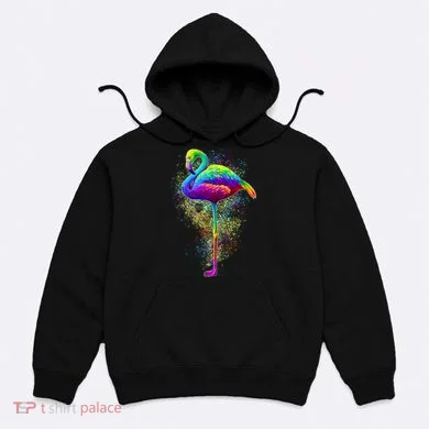Colorful Pattern Flamingo Hoodie