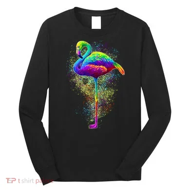Colorful Pattern Flamingo Long Sleeve Shirt