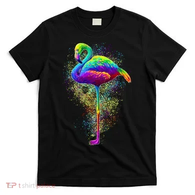Colorful Pattern Flamingo T-Shirt