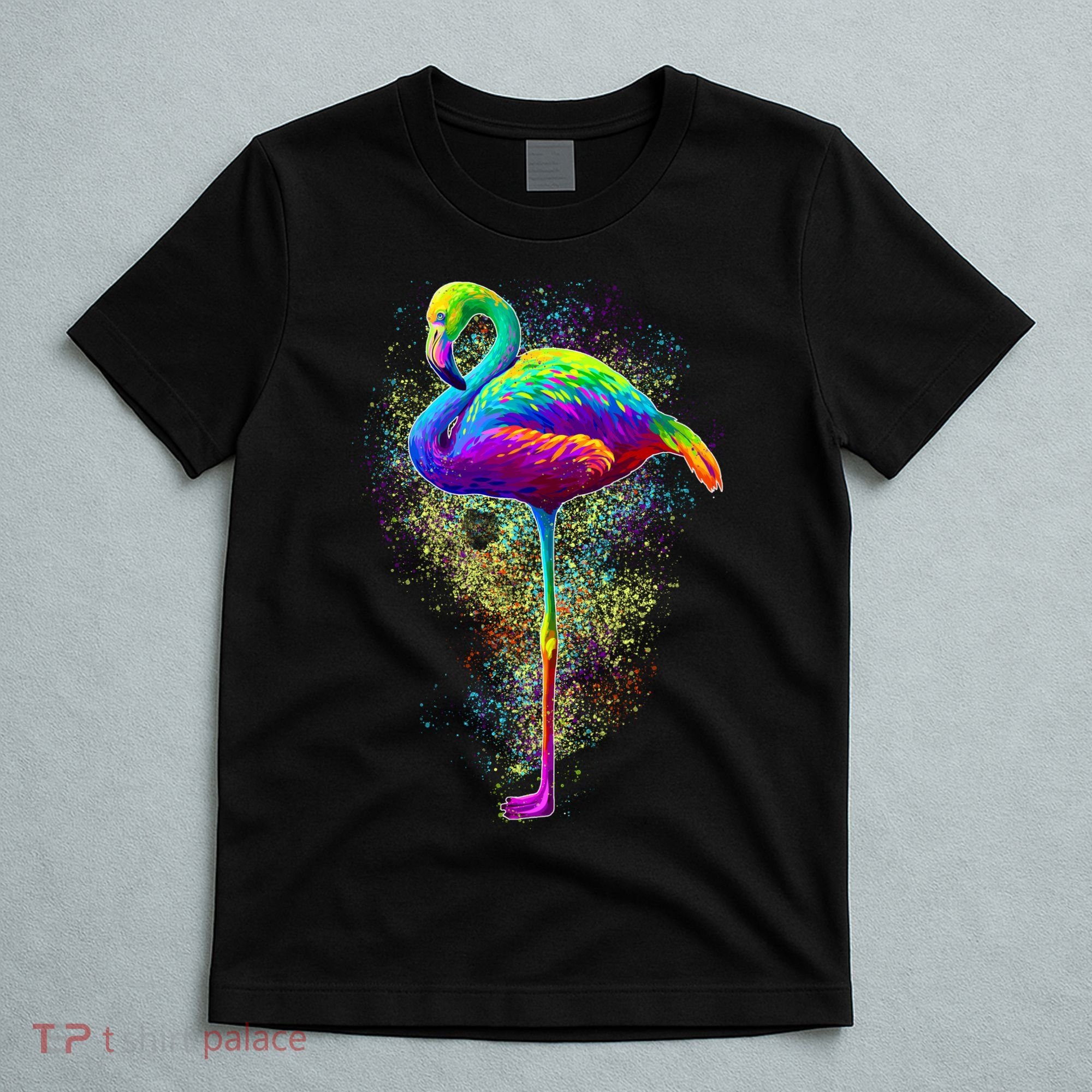 Colorful Pattern Flamingo T-Shirt