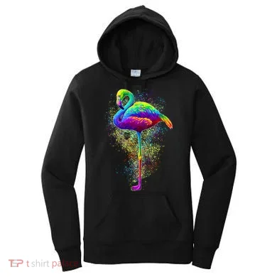 Colorful Pattern Flamingo Women's Hoodie