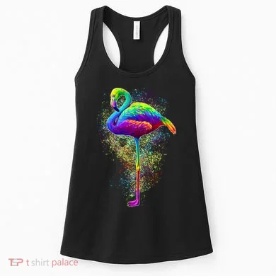 Colorful Pattern Flamingo Women's Tank Top