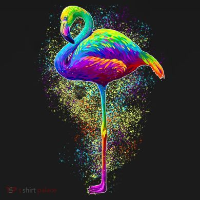 Colorful Pattern Flamingo Pom Pom 12in Knit Beanie