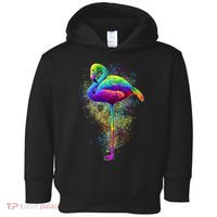 Colorful Pattern Flamingo Toddler Hoodie thumb 0