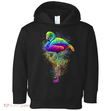 Colorful Pattern Flamingo Toddler Hoodie