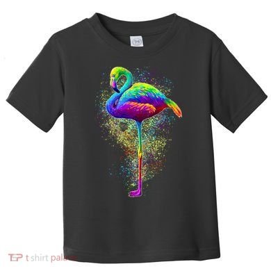 Colorful Pattern Flamingo Toddler T-Shirt