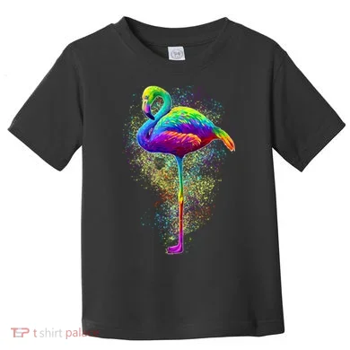 Colorful Pattern Flamingo Toddler T-Shirt