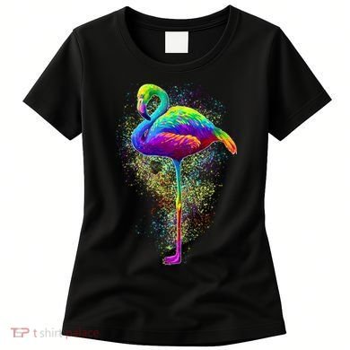 Colorful Pattern Flamingo Women's T-Shirt