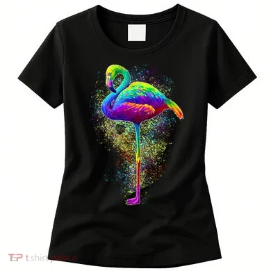 Colorful Pattern Flamingo Women's T-Shirt