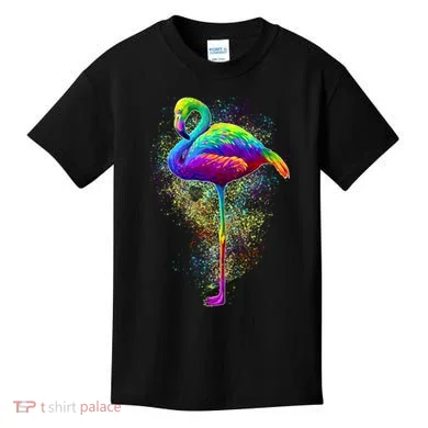 Colorful Pattern Flamingo Kids T-Shirt