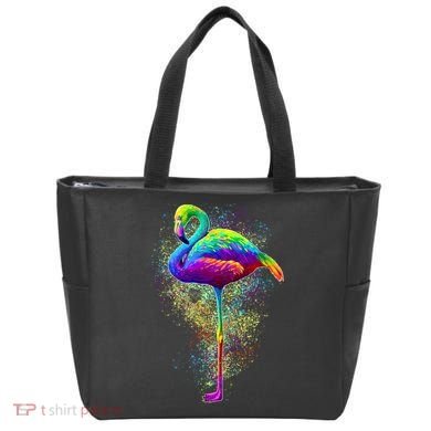 Colorful Pattern Flamingo Tote Bag