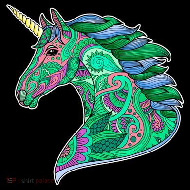 Colorful Pattern Unicorn Tall Hoodie
