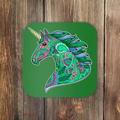 Colorful Pattern Unicorn Coaster