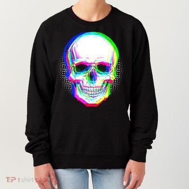 Colorful Pixelated Skull  Women's Sweatshirt