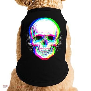 Colorful Pixelated Skull  Doggie Tank
