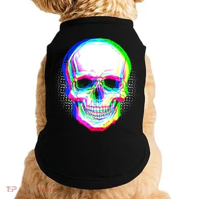 Colorful Pixelated Skull  Doggie Tank