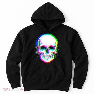 Colorful Pixelated Skull  Hoodie